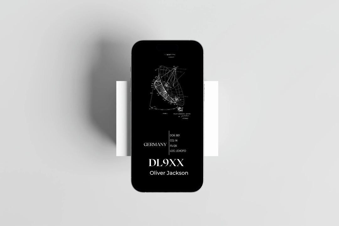 Animated Ham Radio QSL Card – Radio Telescope Design | Editable Canva Template