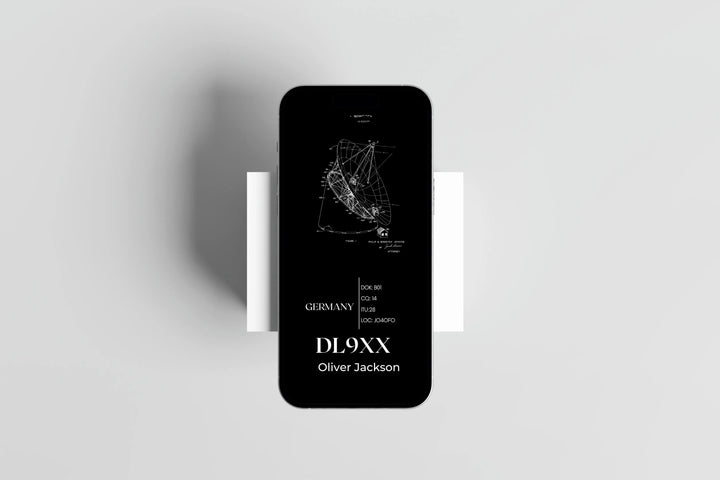 Animated Ham Radio QSL Card – Radio Telescope Design | Editable Canva Template