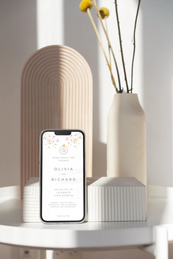 Floral Wedding Digital Invitation -  Invite EviteTemplate – Editable & Instant Download