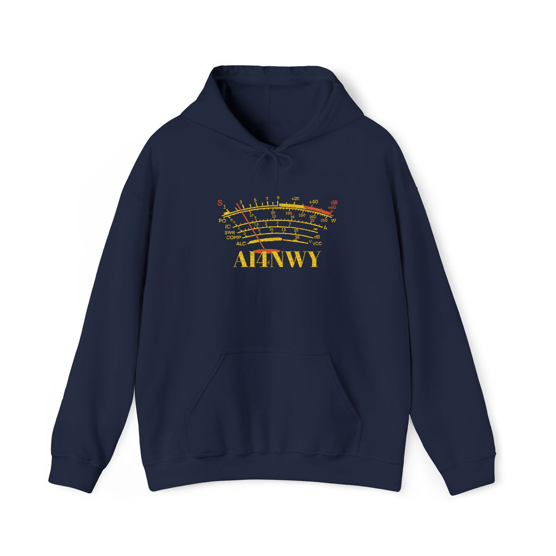 Ham Radio Hoodie – Custom Call Sign Sweatshirt with S-Meter Design