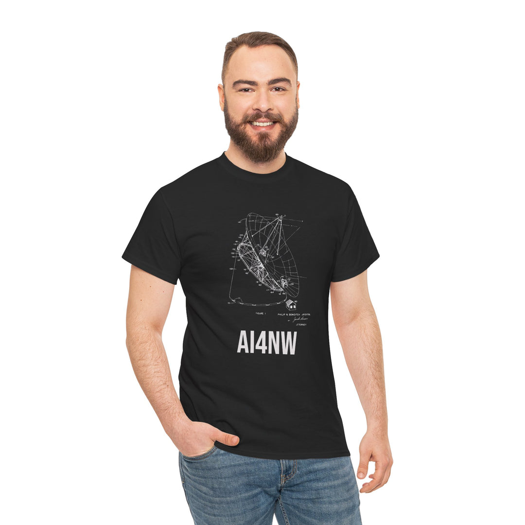 Custom Call Sign T-shirt with radio telescope design