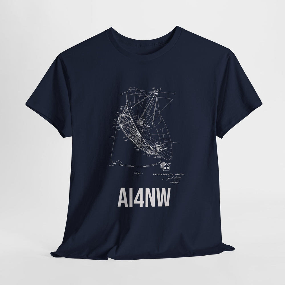Custom Call Sign T-shirt with radio telescope design