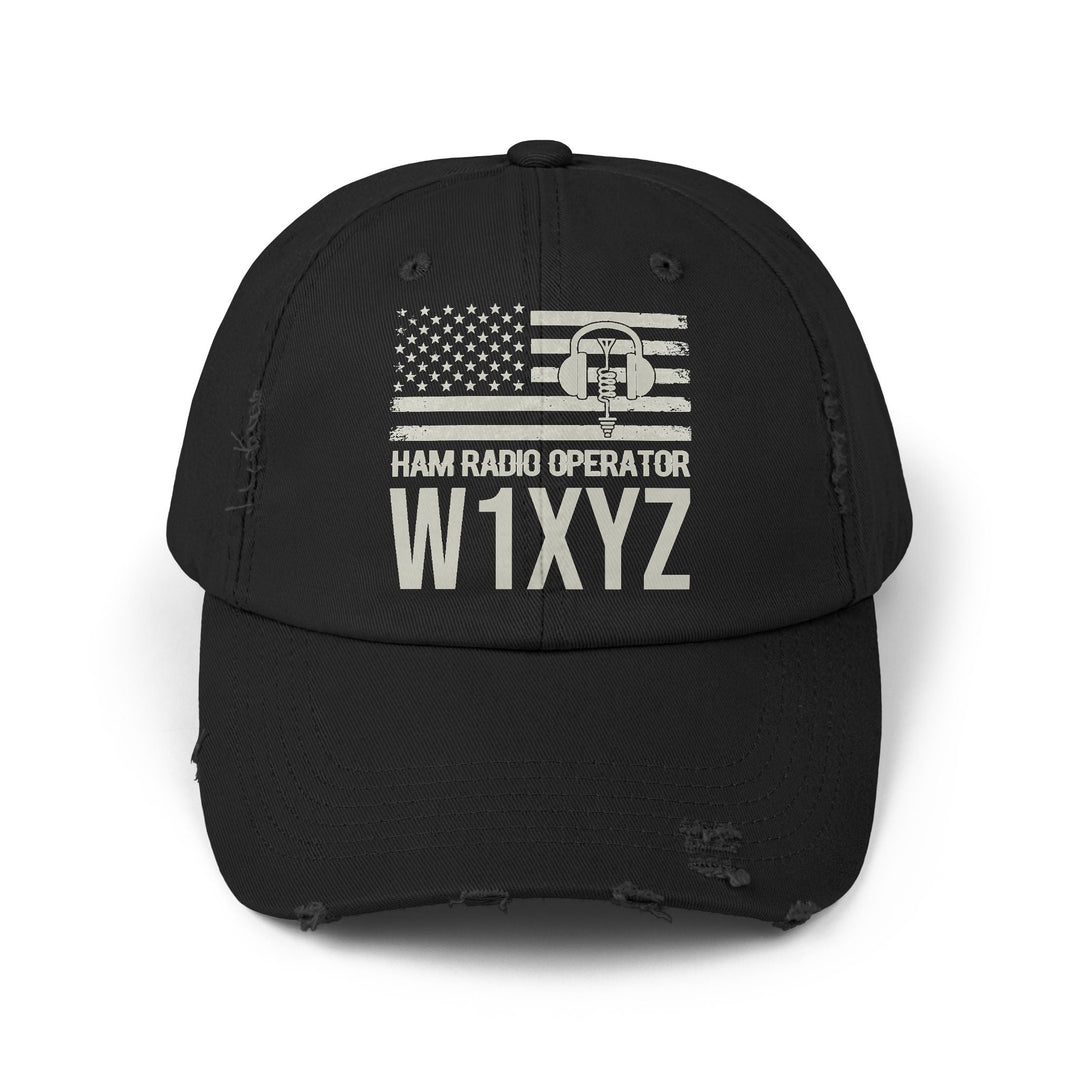 ham radio cap with callsign
