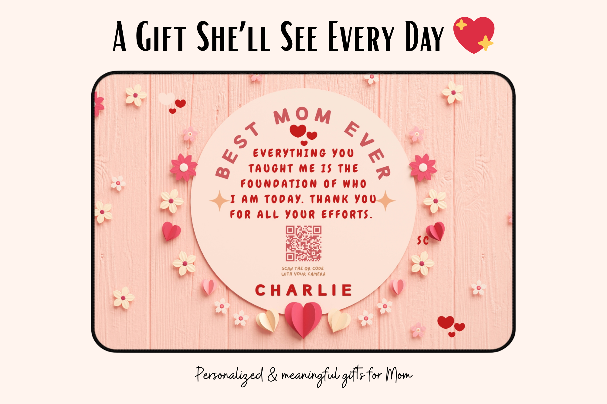 Unique Gift Ideas for Mom That Aren’t Flowers: Personalized Mother’s Day Gifts That Tell a Story (Including a QR Code Desk Mat)