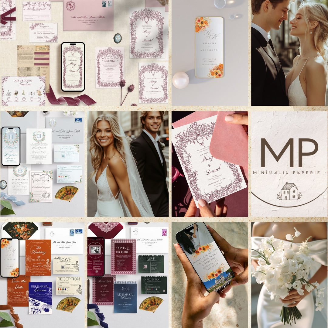 Elegant &amp; Editable Wedding Invitations by Bilmiss -Minimalia Paperie