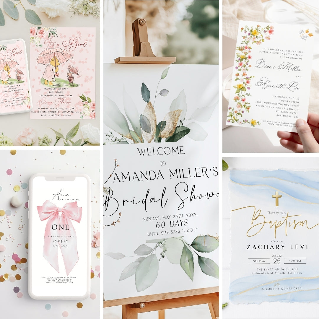 Invitations by Occasion  – Editable Printable Templates & Professionally Printed Cards