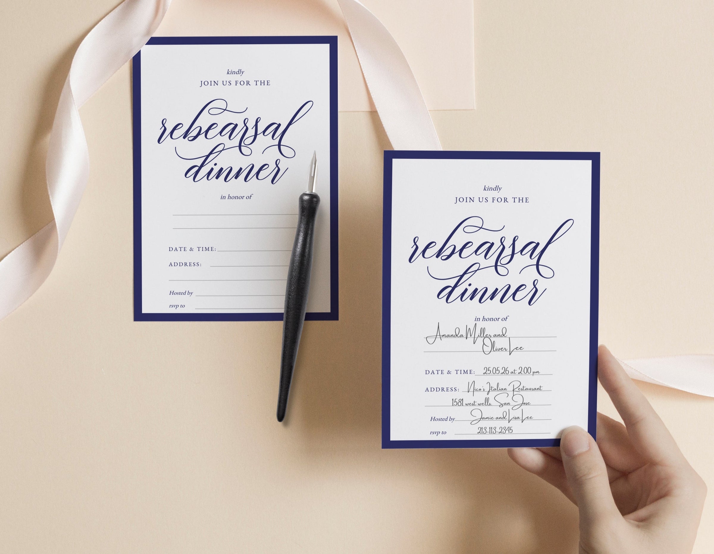 Fill-In Invitations – Handwritten Printable Cards