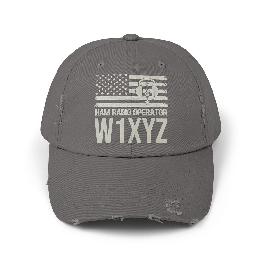 Personalized Ham Radio Distressed Hats