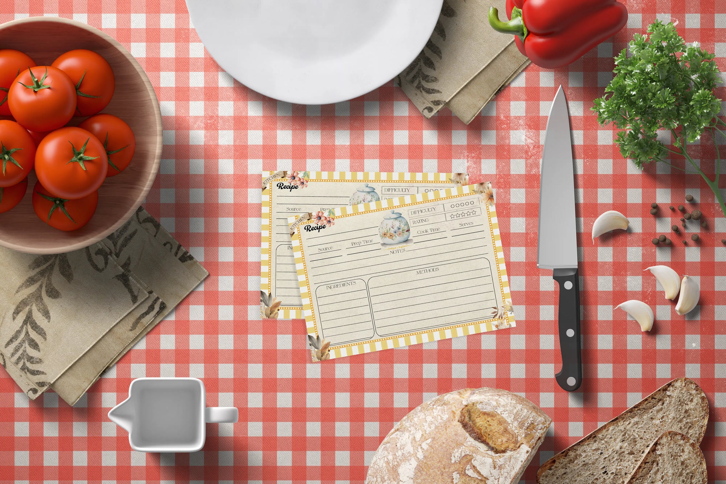 Recipe Cards for cooking and preparing