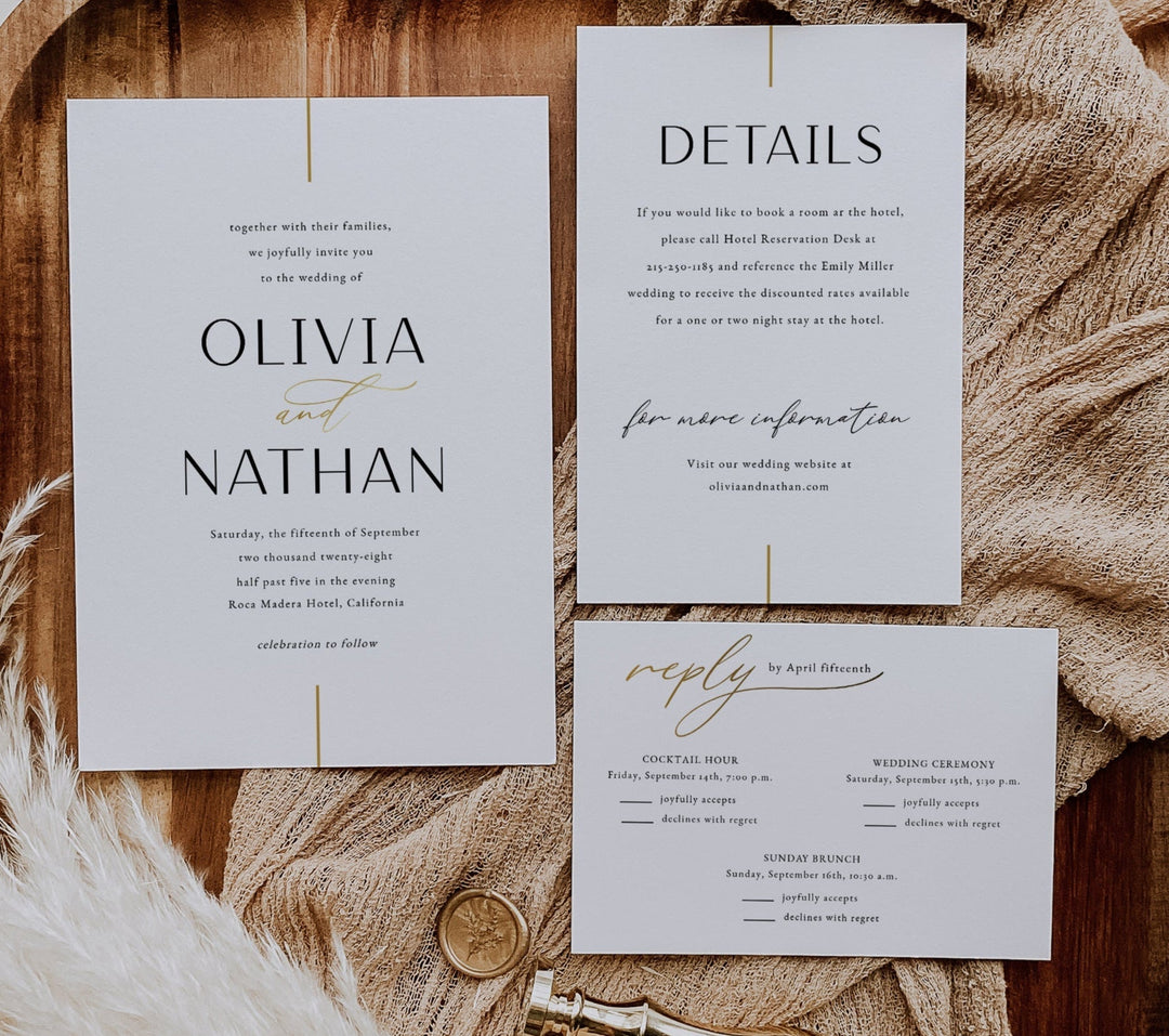 Wedding Sets | Invitation + RSVP + Details – Bilmiss
