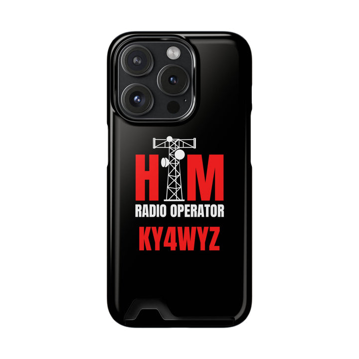 Personalized Ham Radio Phone Case with Card Holder – Custom Callsign Magsafe iPhone &amp; Samsung Cover