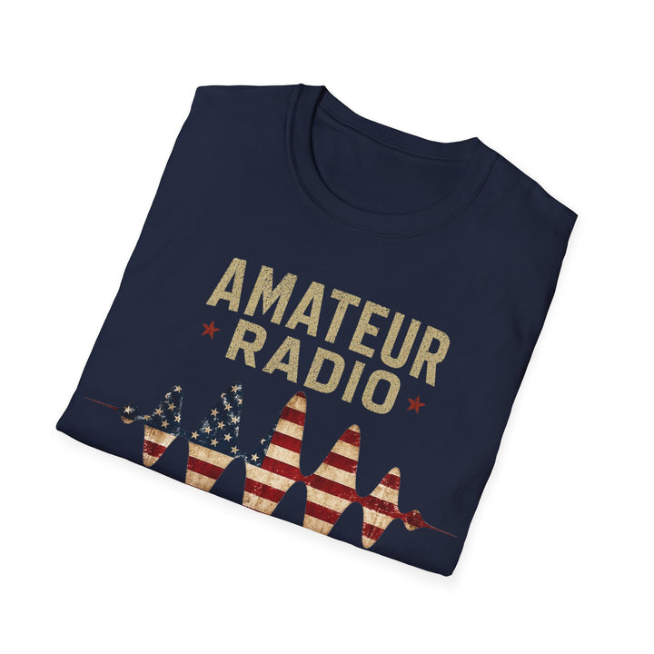 Personalized Ham Radio USA Flag T-Shirt with Custom Callsign | Amateur Radio Shirt