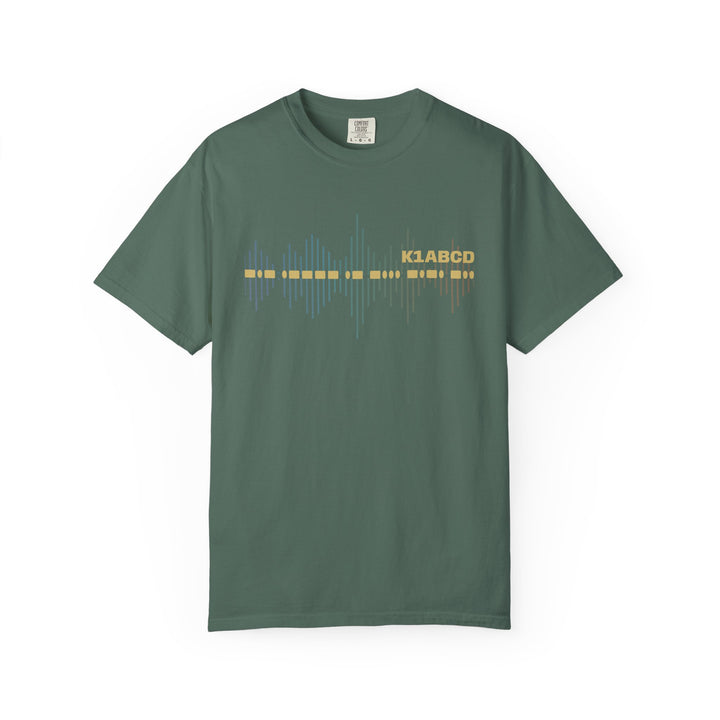 Personalized Morse Code Callsign Waveform T-Shirt for Amateur Radio Operators