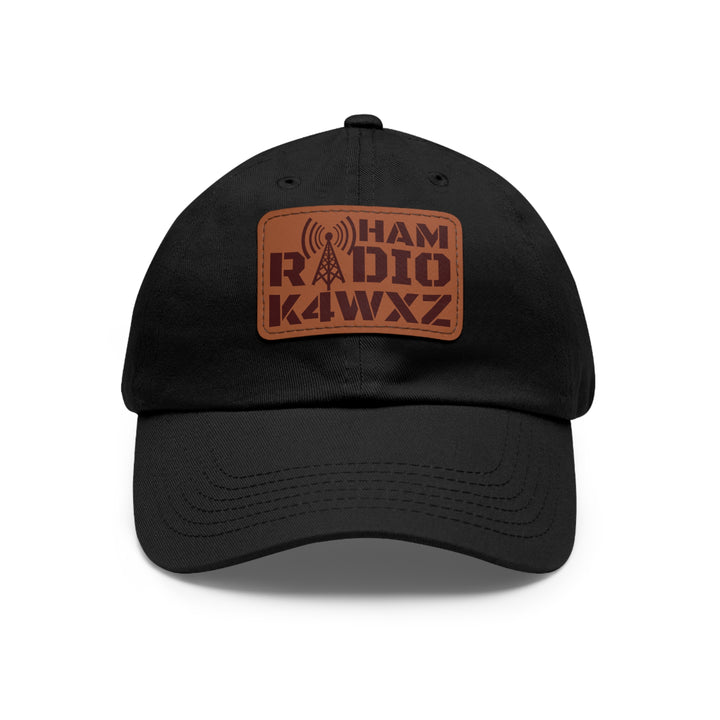 Personalized Ham Radio Leather Patch Hat – Custom Callsign Dad Cap