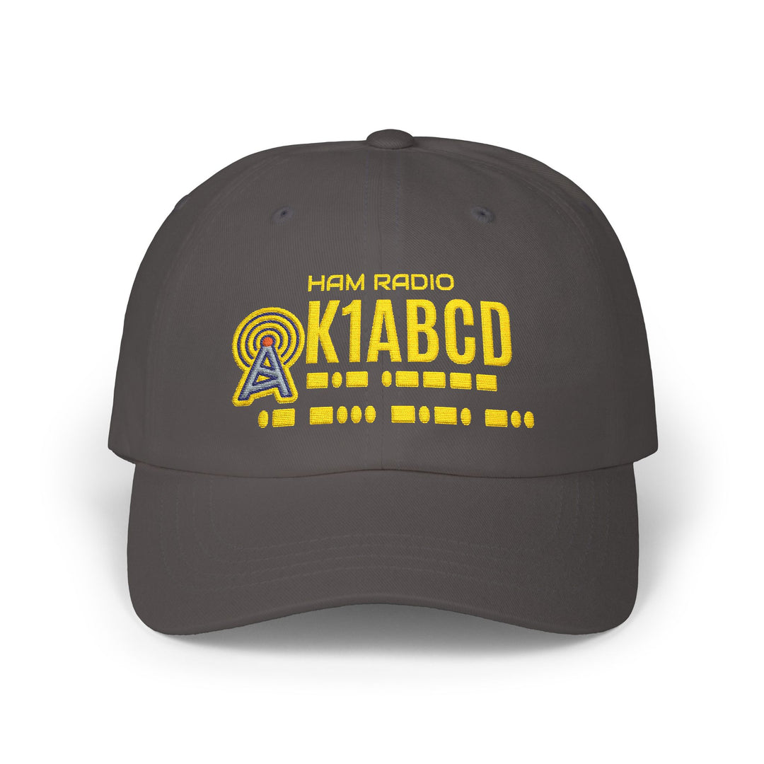 Personalized Morse Code Ham Radio Dad Hat with Custom Callsign