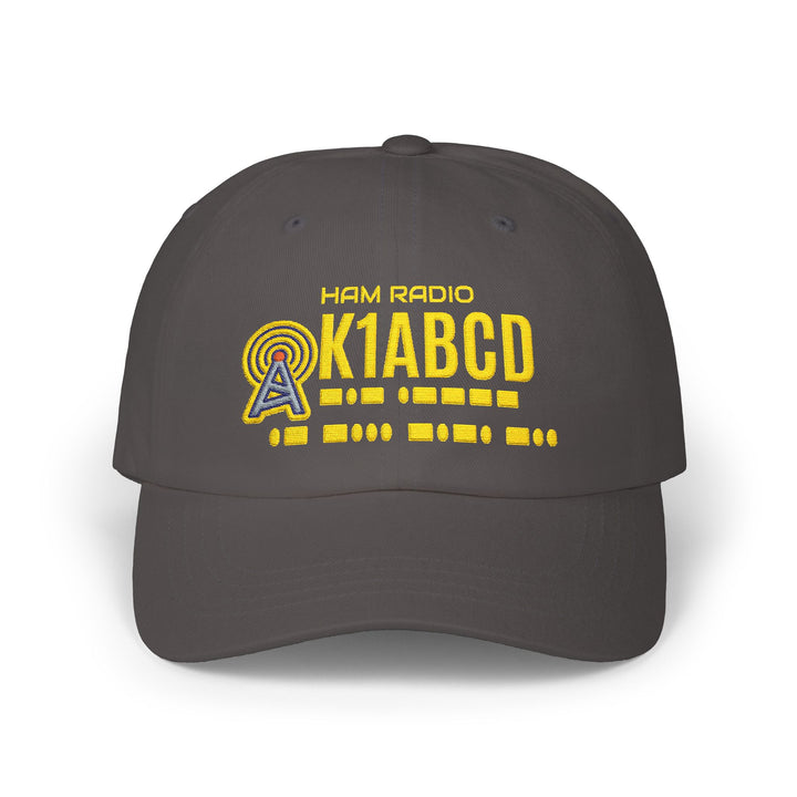 Personalized Morse Code Ham Radio Dad Hat with Custom Callsign