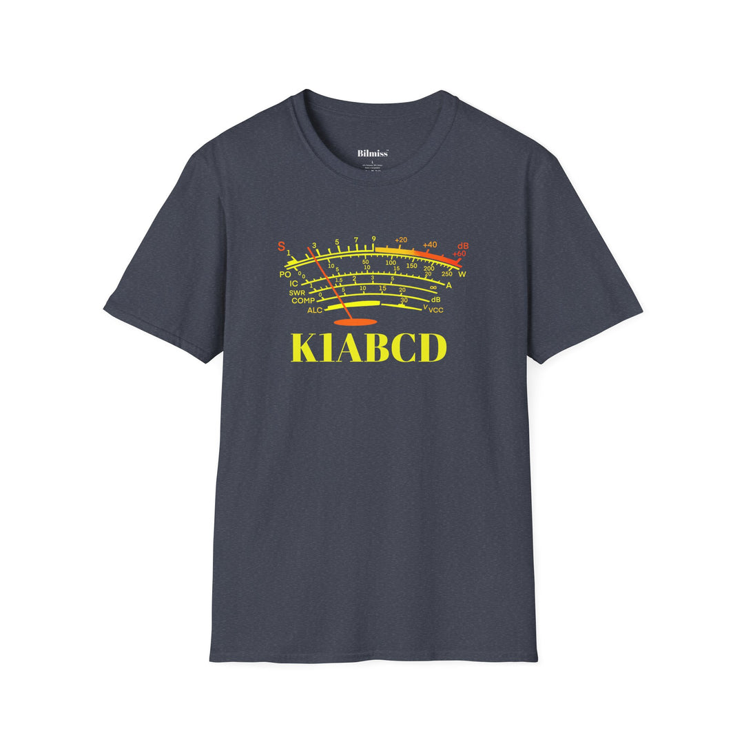 Personalized Ham Radio S-Meter T-Shirt | Custom Callsign Amateur Radio Operator Shirt