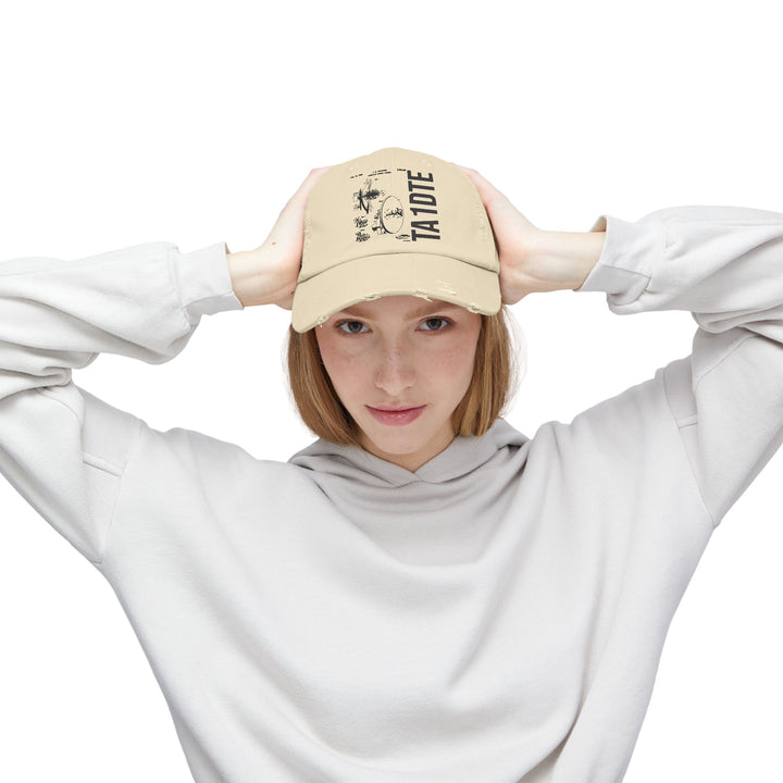 Personalized Vintage Ham Radio Distressed Cap | Custom Callsign Antenna Blueprint Hat