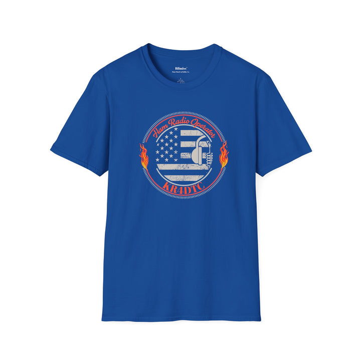 Personalized American Flag Ham Radio T-Shirt with Custom Callsign