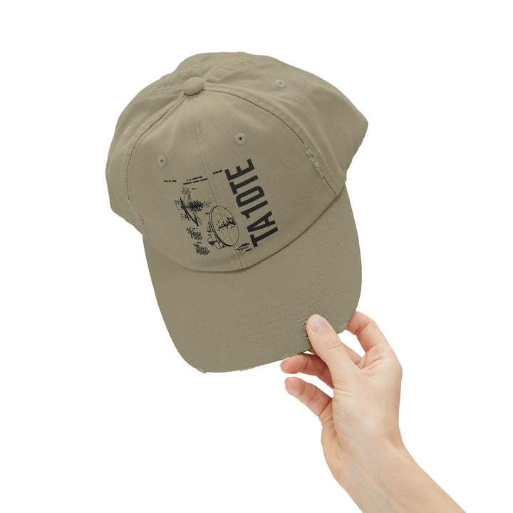 Personalized Vintage Ham Radio Distressed Cap | Custom Callsign Antenna Blueprint Hat