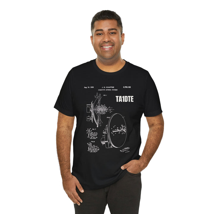 Personalized Ham Radio Antenna Blueprint T-Shirt | Custom Callsign Vintage Engineering Tee