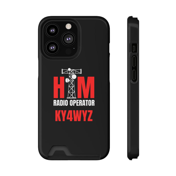 Personalized Ham Radio Phone Case with Card Holder – Custom Callsign Magsafe iPhone &amp; Samsung Cover