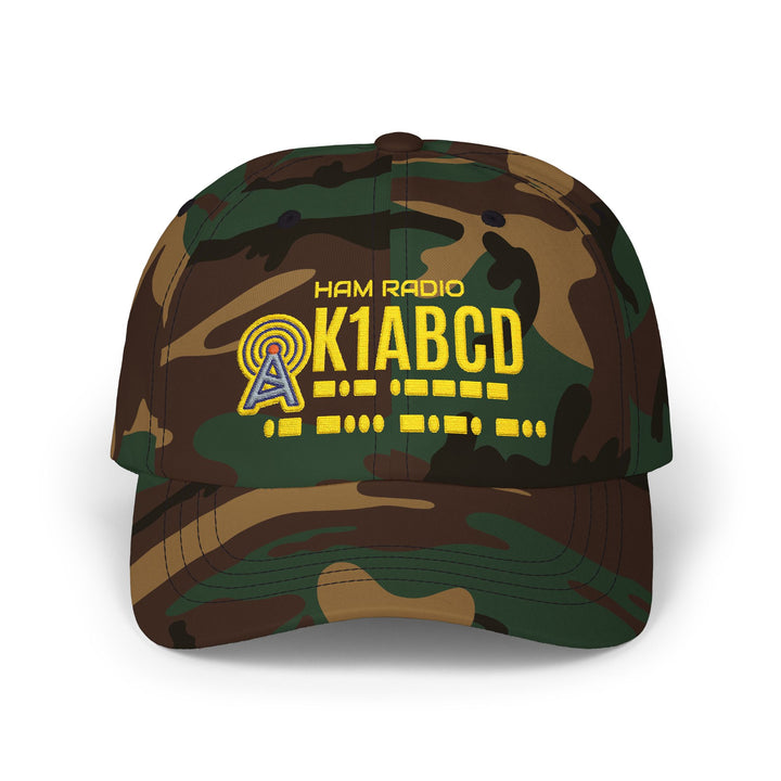 Personalized Morse Code Ham Radio Dad Hat with Custom Callsign