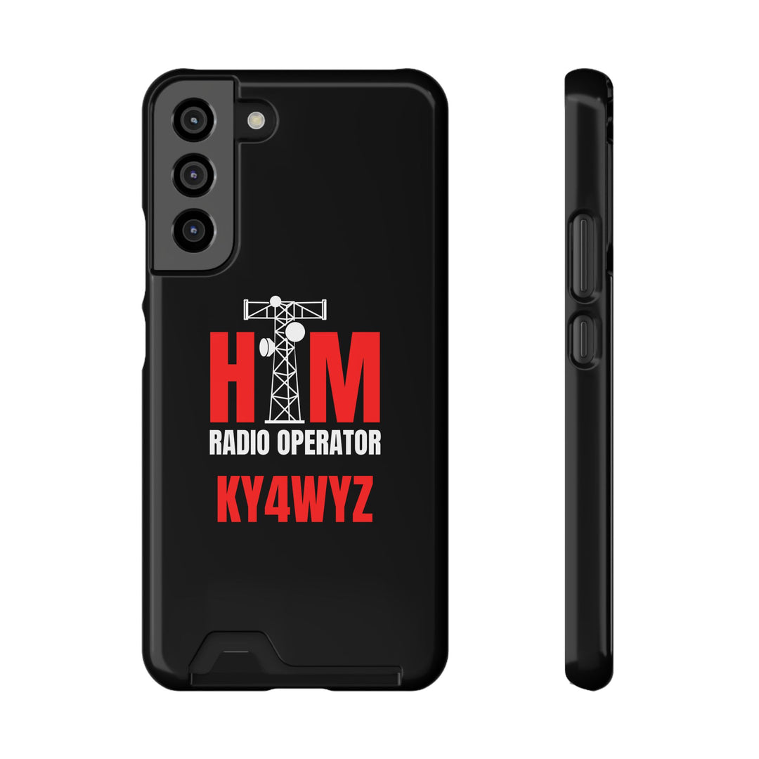 Personalized Ham Radio Phone Case with Card Holder – Custom Callsign Magsafe iPhone &amp; Samsung Cover