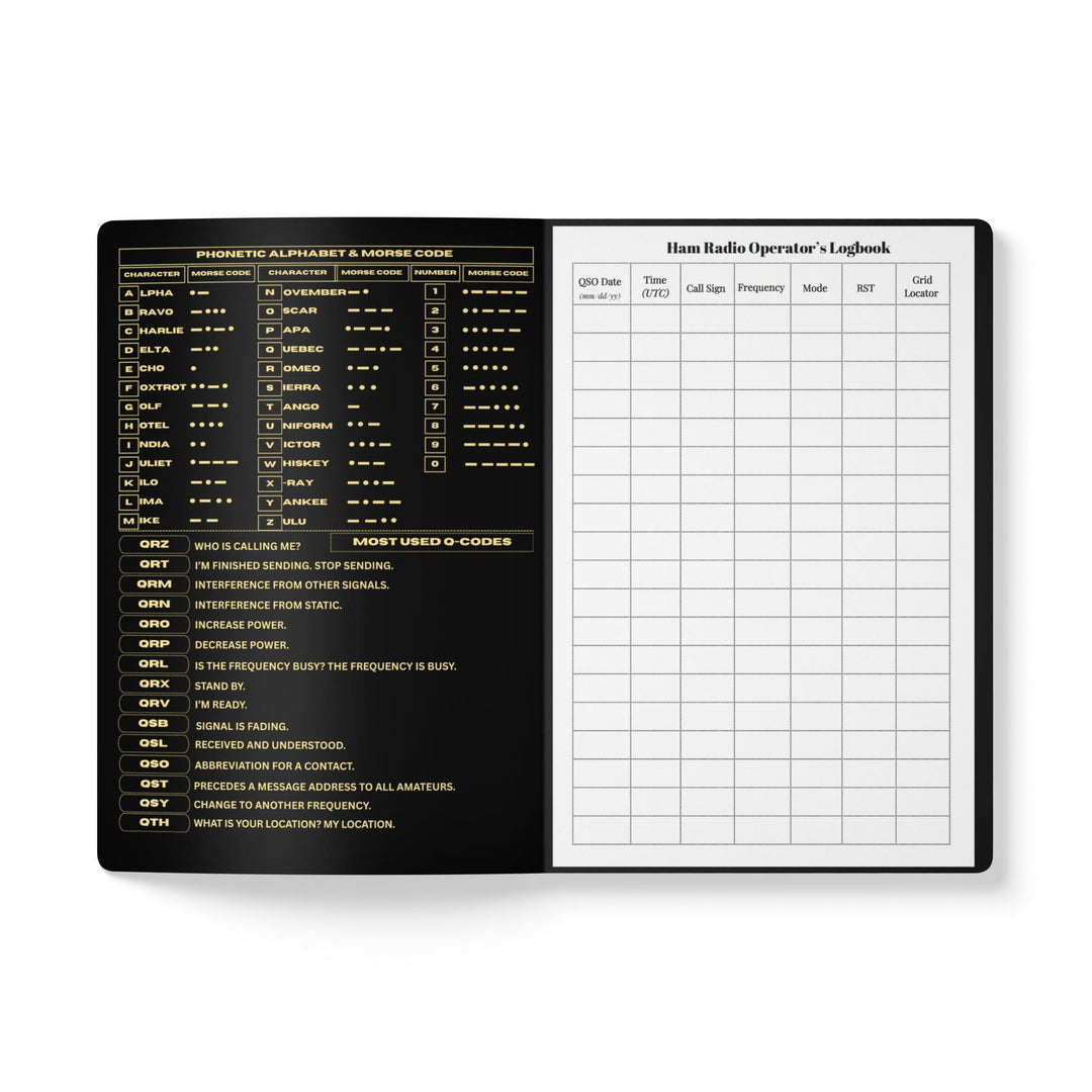 Personalized Ham Radio Logbook with HF Band Reference &amp; Custom Callsign