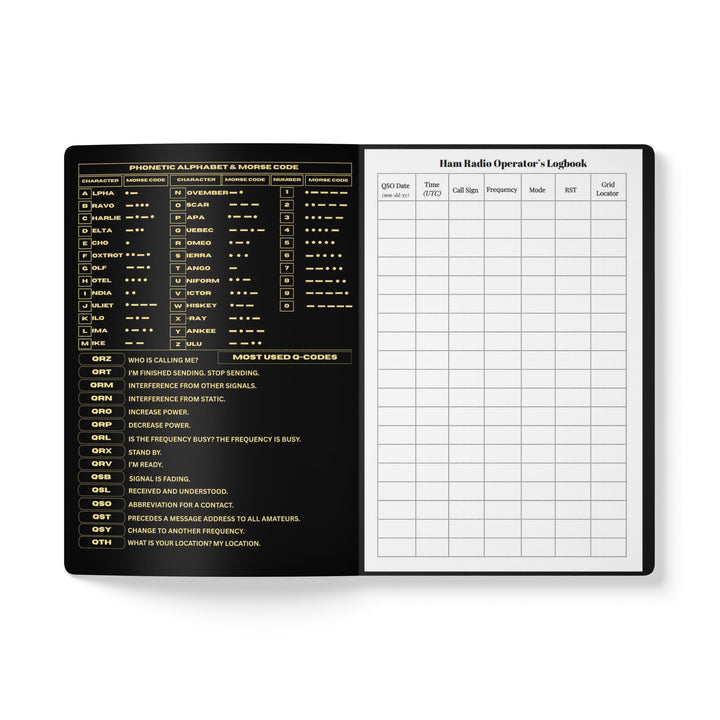 Personalized Ham Radio Logbook with HF Band Reference &amp; Custom Callsign
