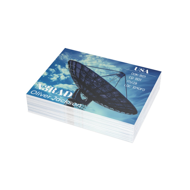 Personalized Ham Radio QSL Cards – Custom Satellite Design Amateur Radio Contact Cards