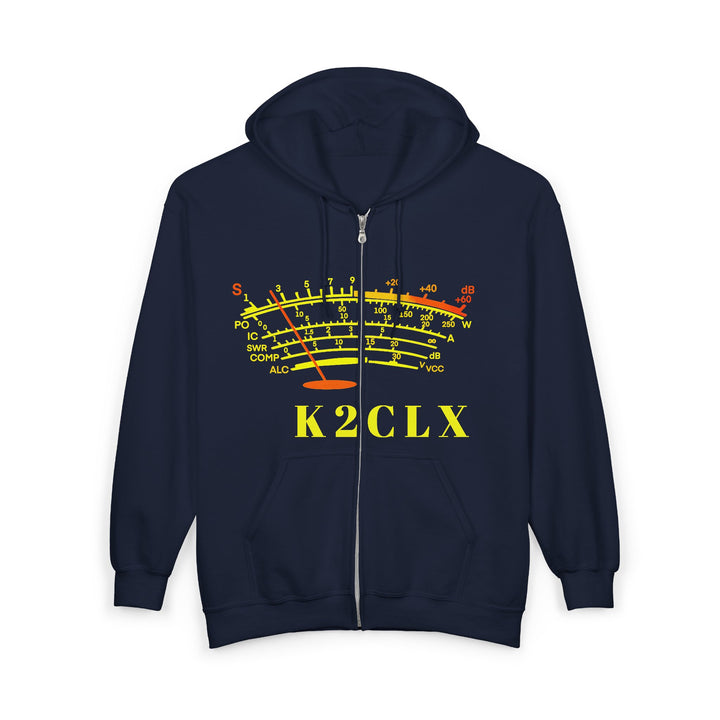 Personalized S-Meter Ham Radio Zip Hoodie