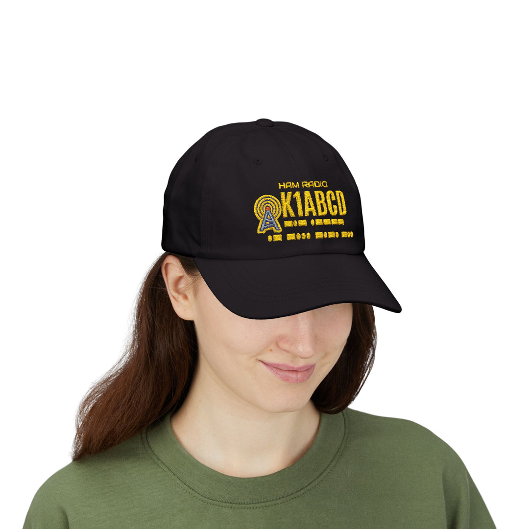Personalized Morse Code Ham Radio Dad Hat with Custom Callsign