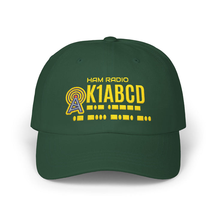 Personalized Morse Code Ham Radio Dad Hat with Custom Callsign