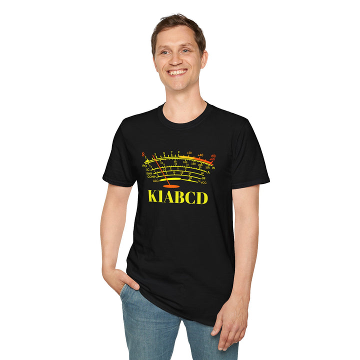 Personalized Ham Radio S-Meter T-Shirt | Custom Callsign Amateur Radio Operator Shirt