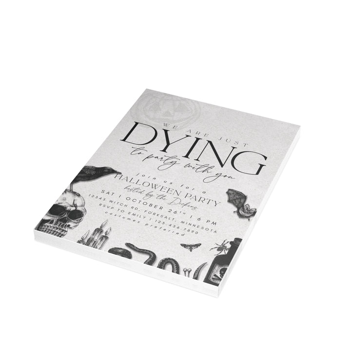 Vintage Halloween Party Invitation – Personalized Skull Invite, Custom Printed Cards