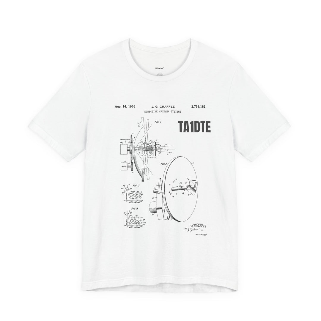 Personalized Ham Radio Antenna Blueprint T-Shirt | Custom Callsign Vintage Engineering Tee