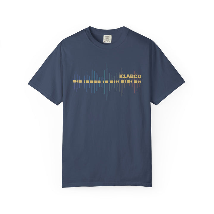 Personalized Morse Code Callsign Waveform T-Shirt for Amateur Radio Operators