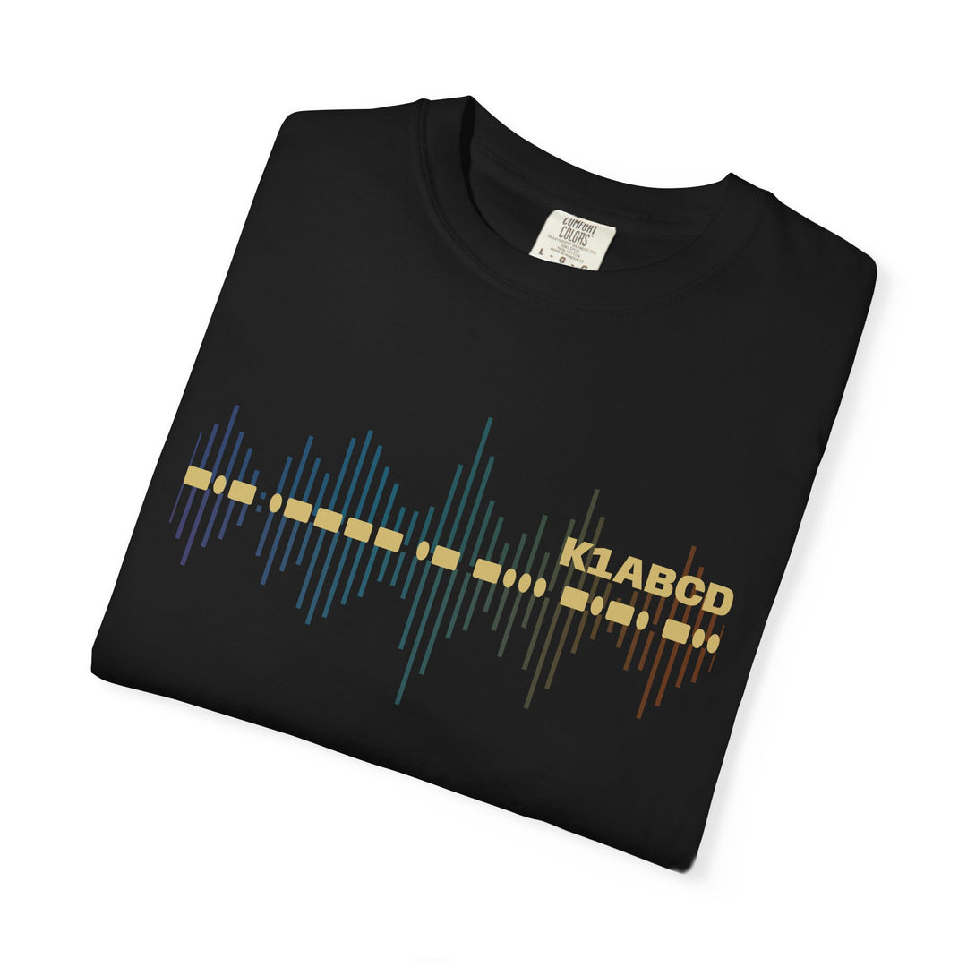Personalized Morse Code Callsign Waveform T-Shirt for Amateur Radio Operators