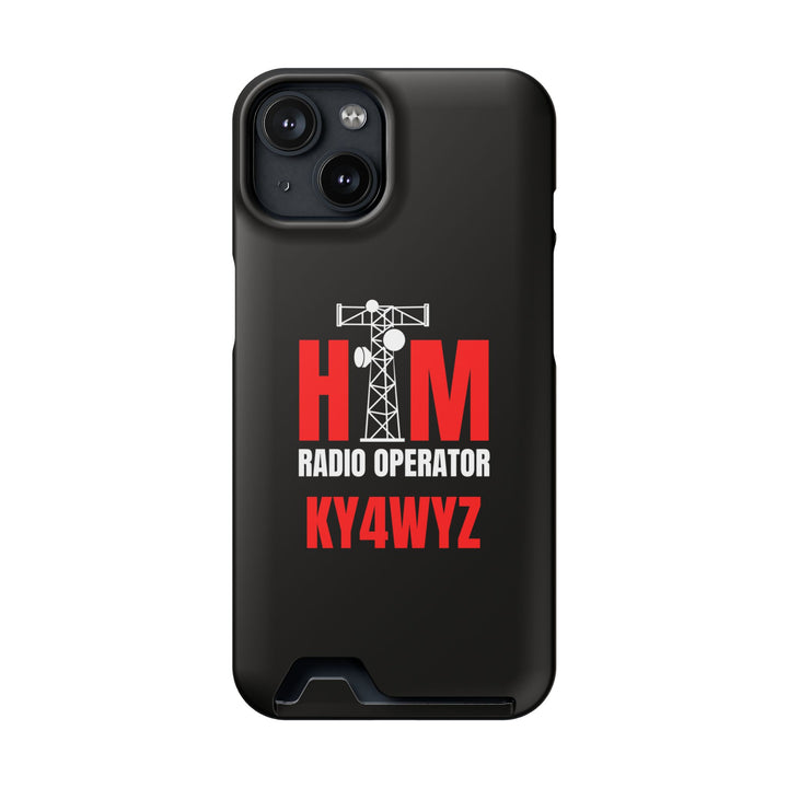 Personalized Ham Radio Phone Case with Card Holder – Custom Callsign Magsafe iPhone &amp; Samsung Cover