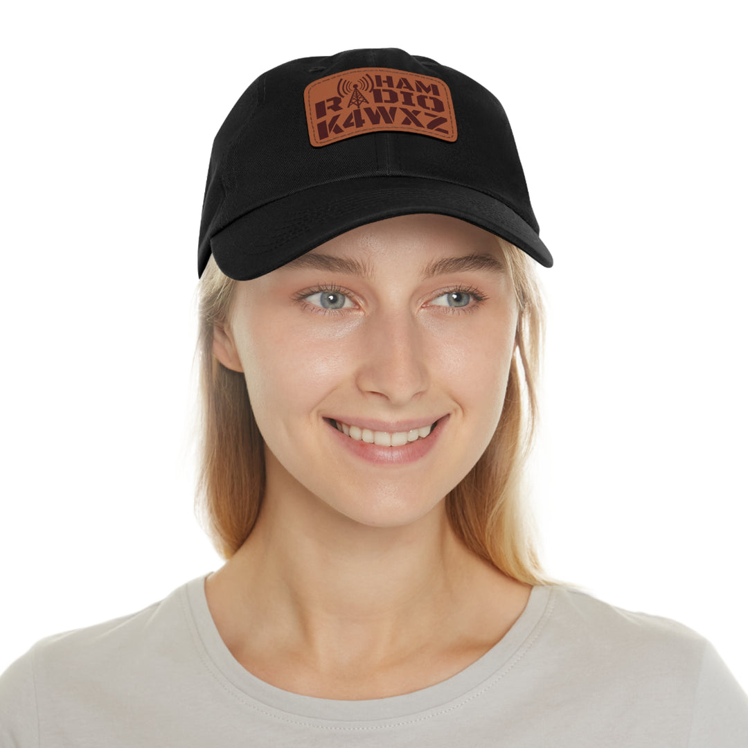 Personalized Ham Radio Leather Patch Hat – Custom Callsign Dad Cap