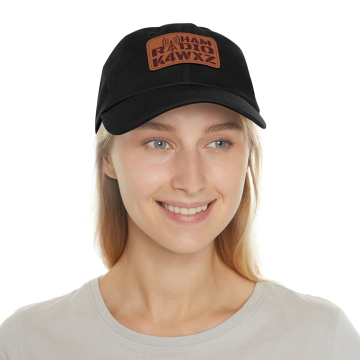 Personalized Ham Radio Leather Patch Hat – Custom Callsign Dad Cap