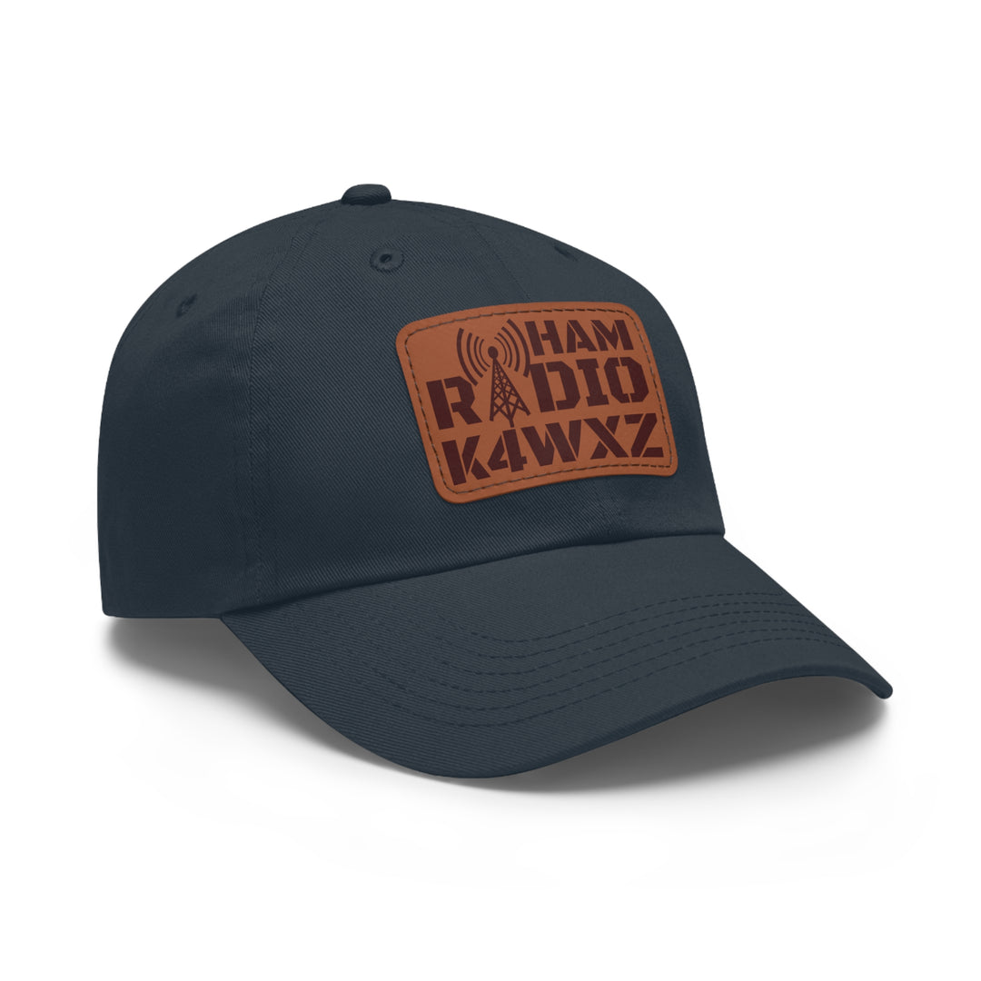 Personalized Ham Radio Leather Patch Hat – Custom Callsign Dad Cap