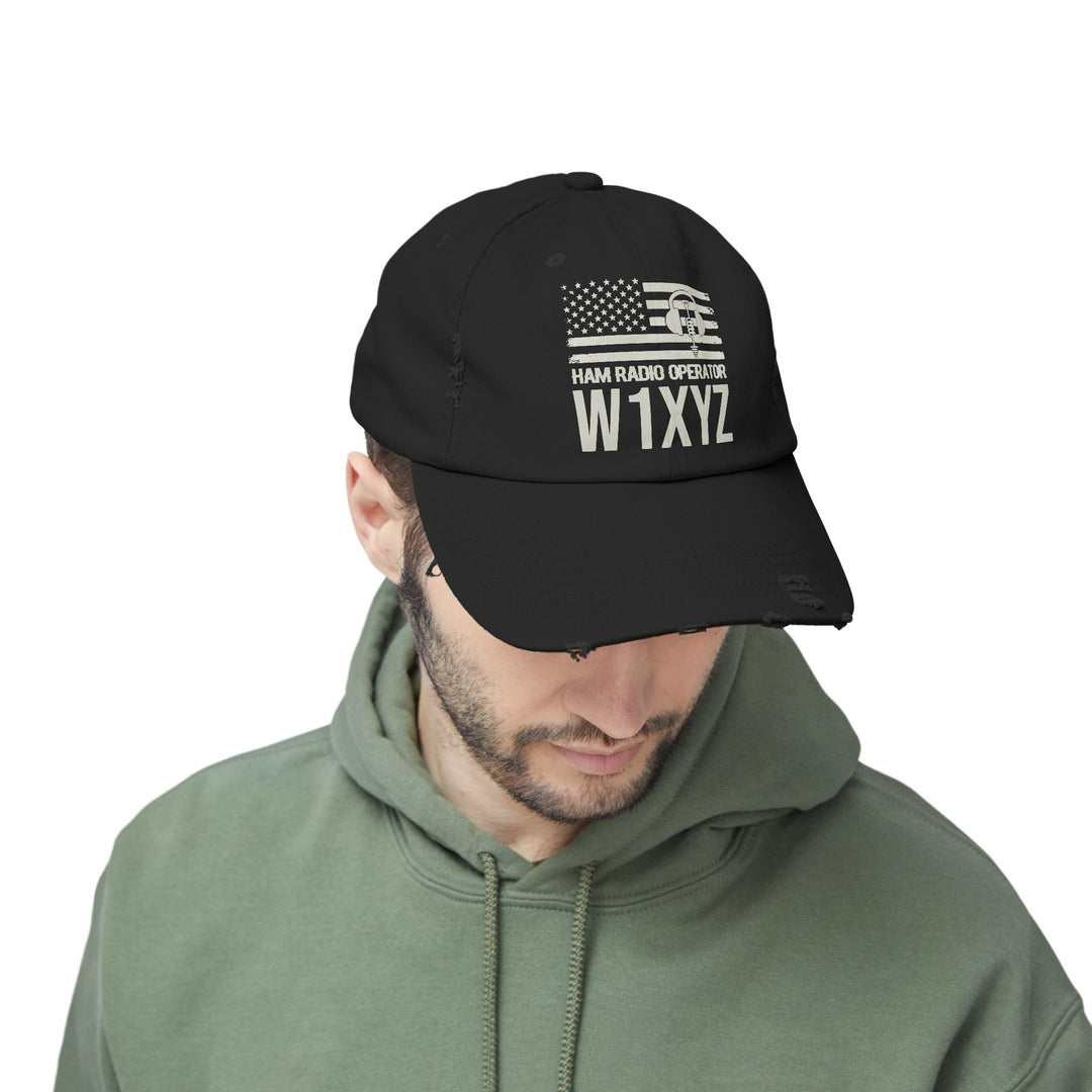 Ham Radio Cap - Callsign Antenna Hat - Gift for Men