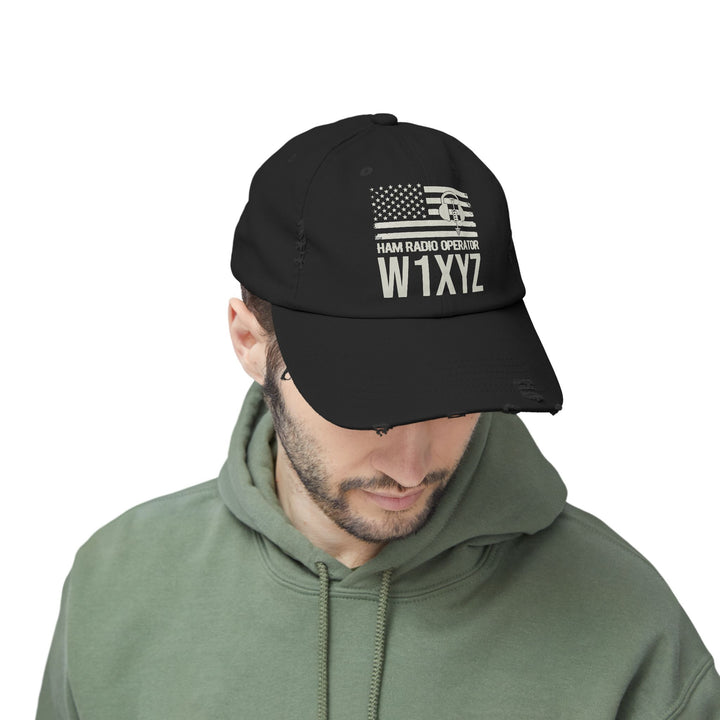 Ham Radio Cap - Callsign Antenna Hat - Gift for Men