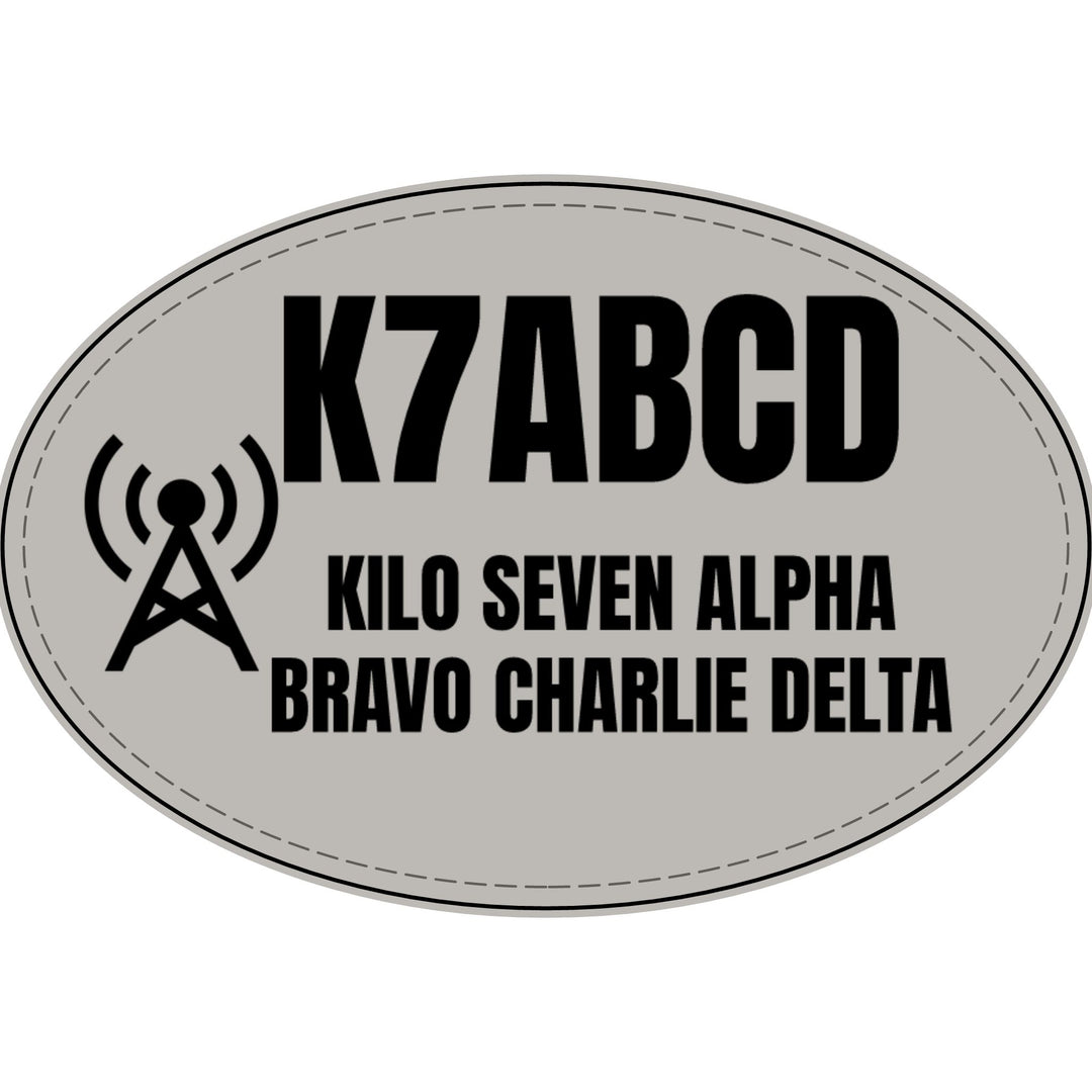 Personalized Ham Radio Callsign Faux Leather Patch | Custom Operator Name Tag