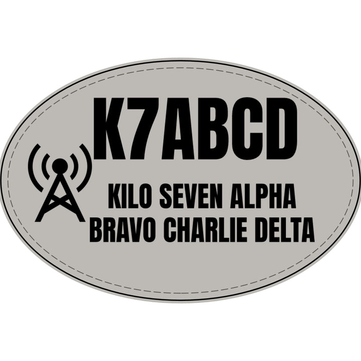 Personalized Ham Radio Callsign Faux Leather Patch | Custom Operator Name Tag