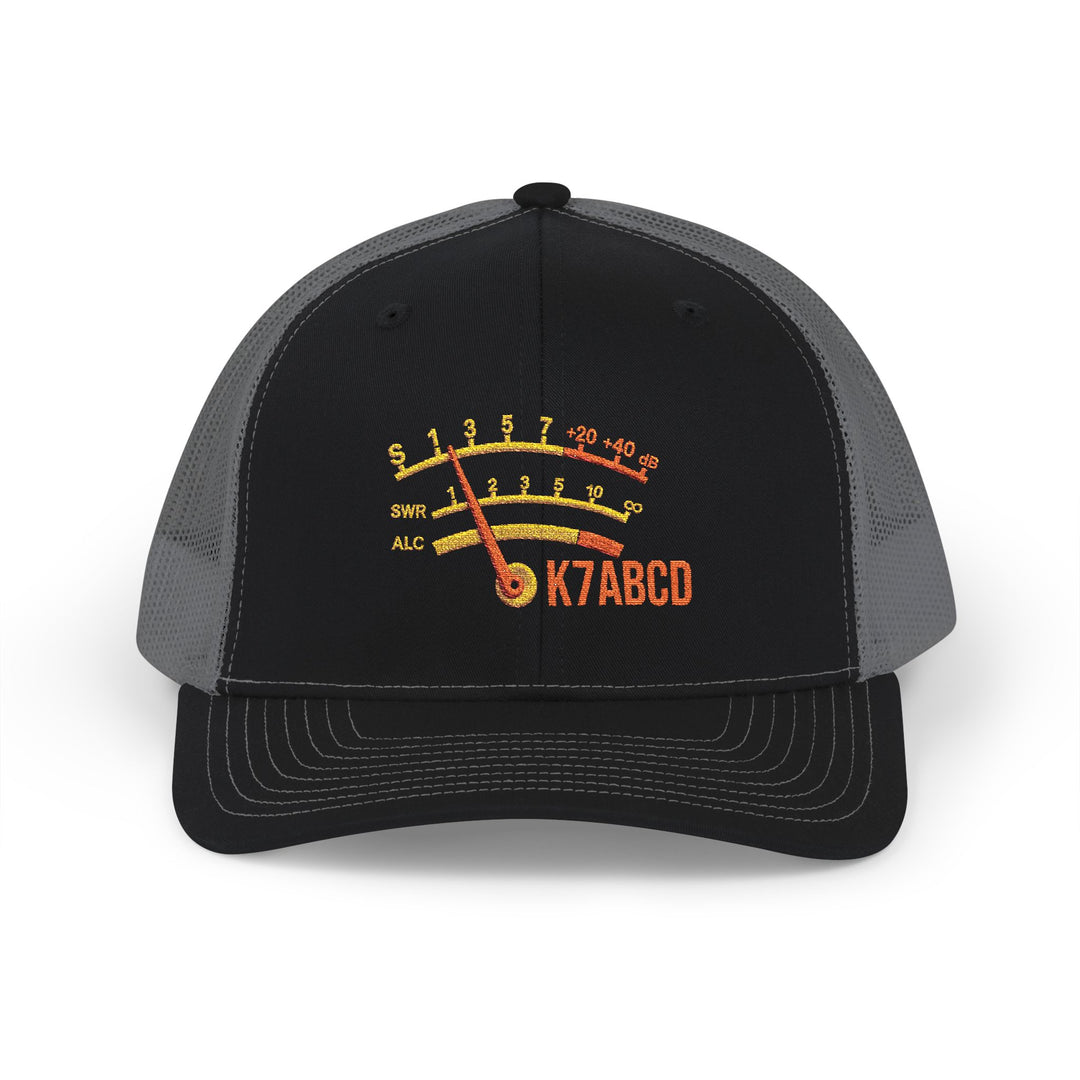 Personalized Ham Radio S-Meter Hat – Custom Embroidered Callsign Trucker Cap