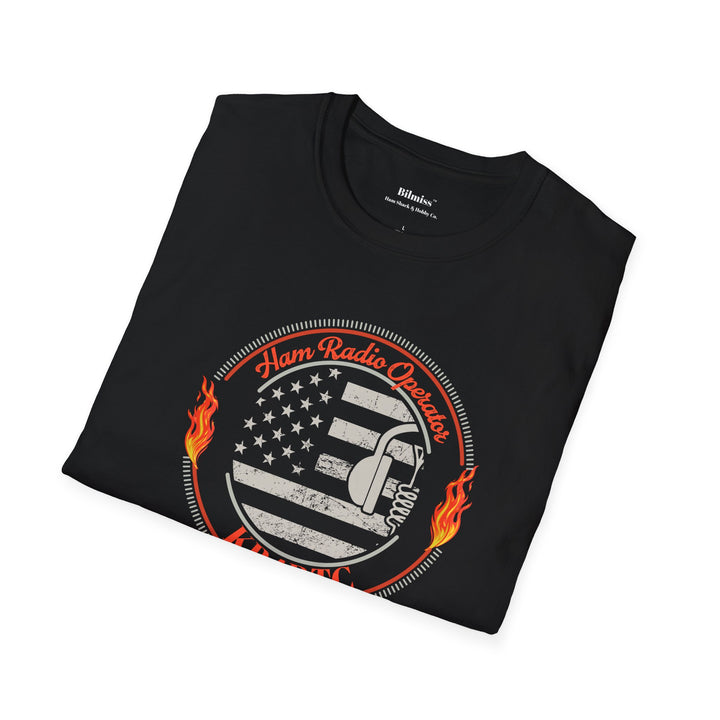 Personalized American Flag Ham Radio T-Shirt with Custom Callsign