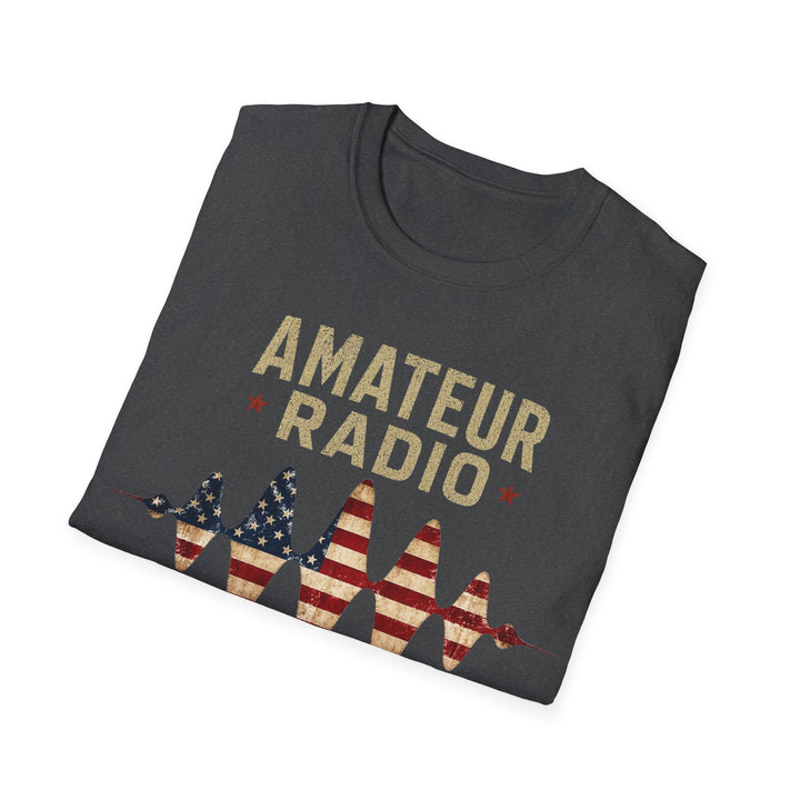 Personalized Ham Radio USA Flag T-Shirt with Custom Callsign | Amateur Radio Shirt